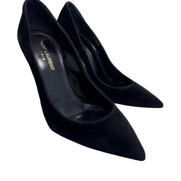 Saint Laurent Black Velvet Zoey Heels - Picture 5 of 5